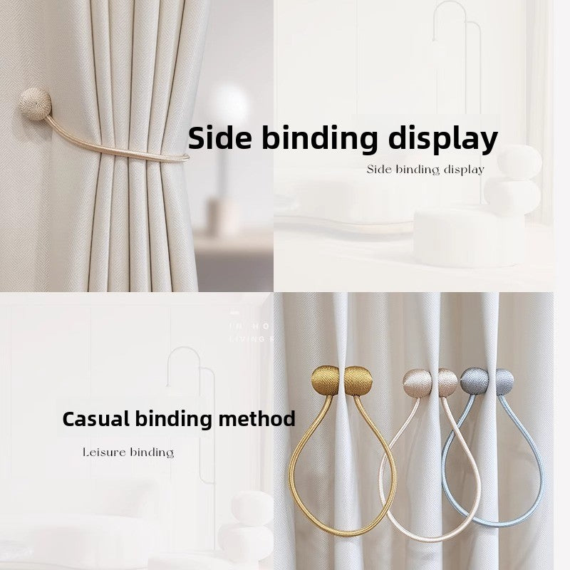 Magnetic curtain drawstring