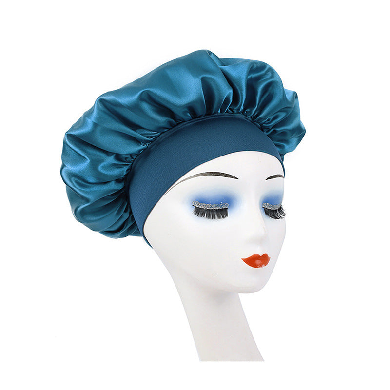 Elegant Satin Wide-Brimmed Nightcap