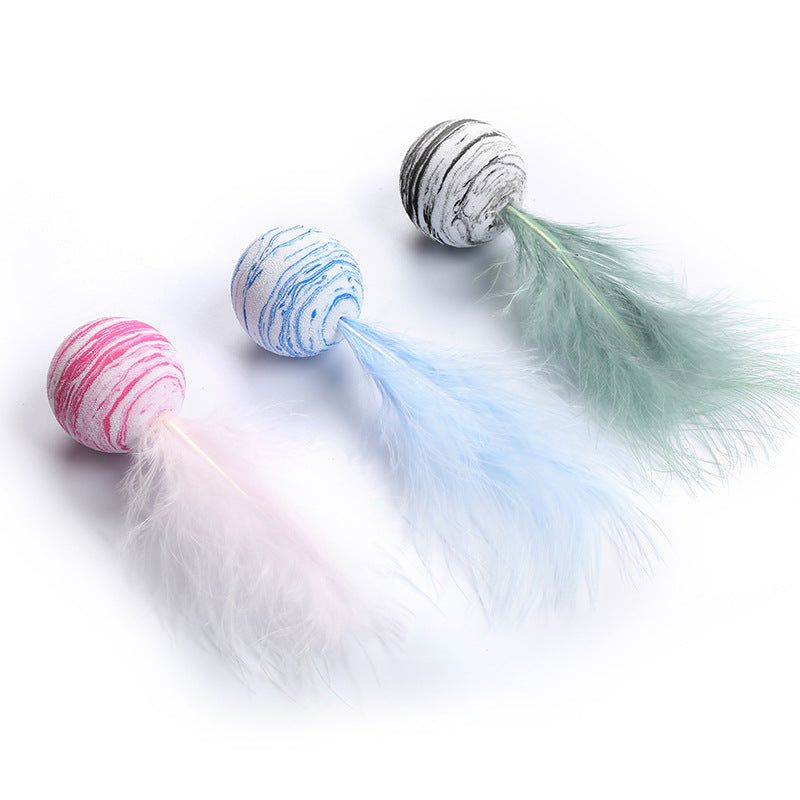 Toy balls with feathers