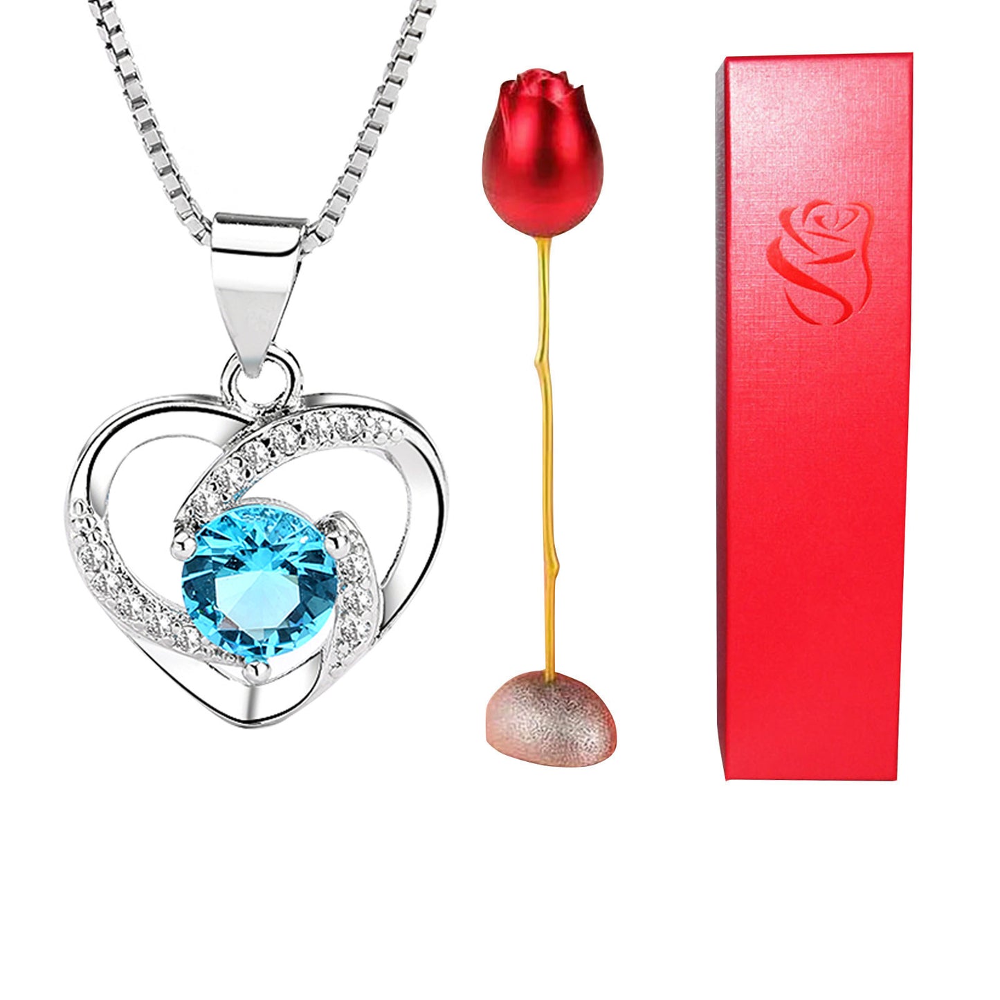 Heart-shaped Crystal Diamond Pendant Necklace