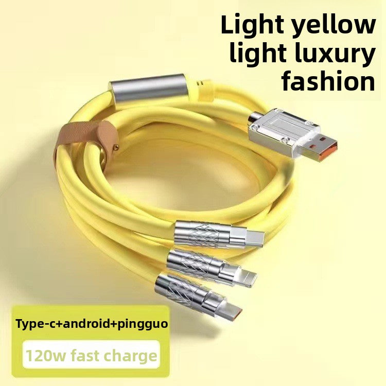 Three-in-one fast charging data line