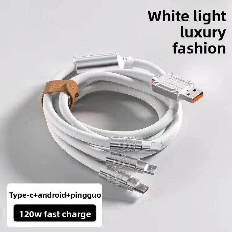 Three-in-one fast charging data line