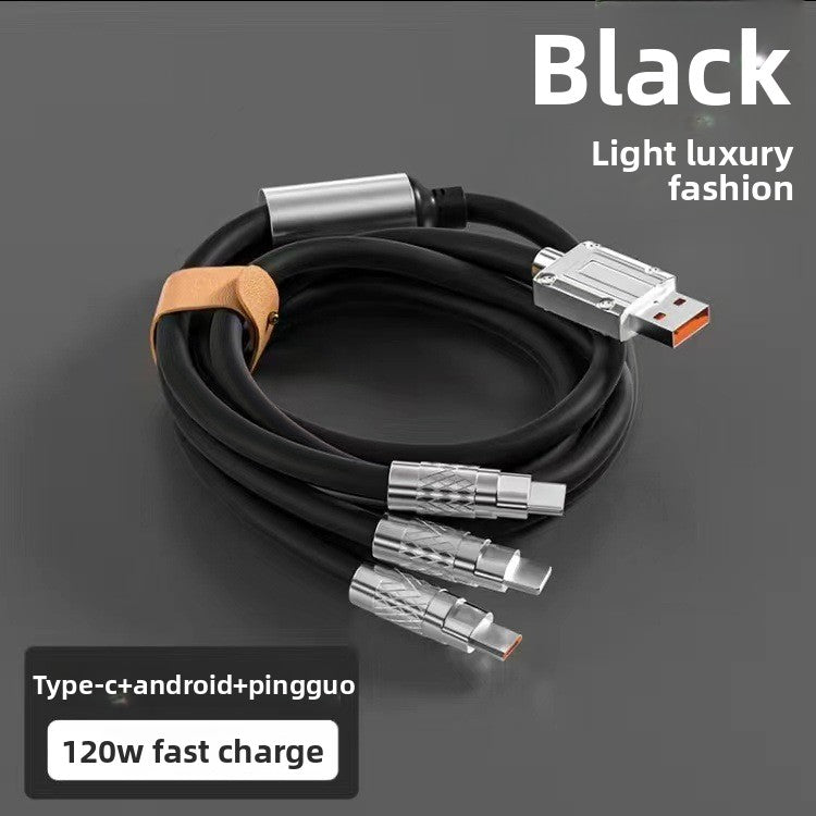 Three-in-one fast charging data line
