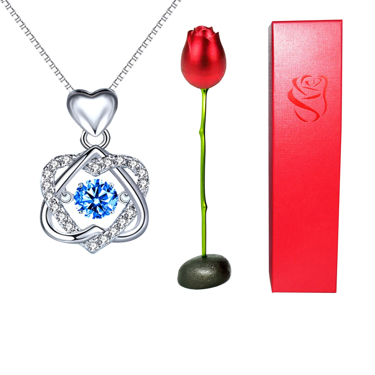 Heart-shaped Crystal Diamond Pendant Necklace