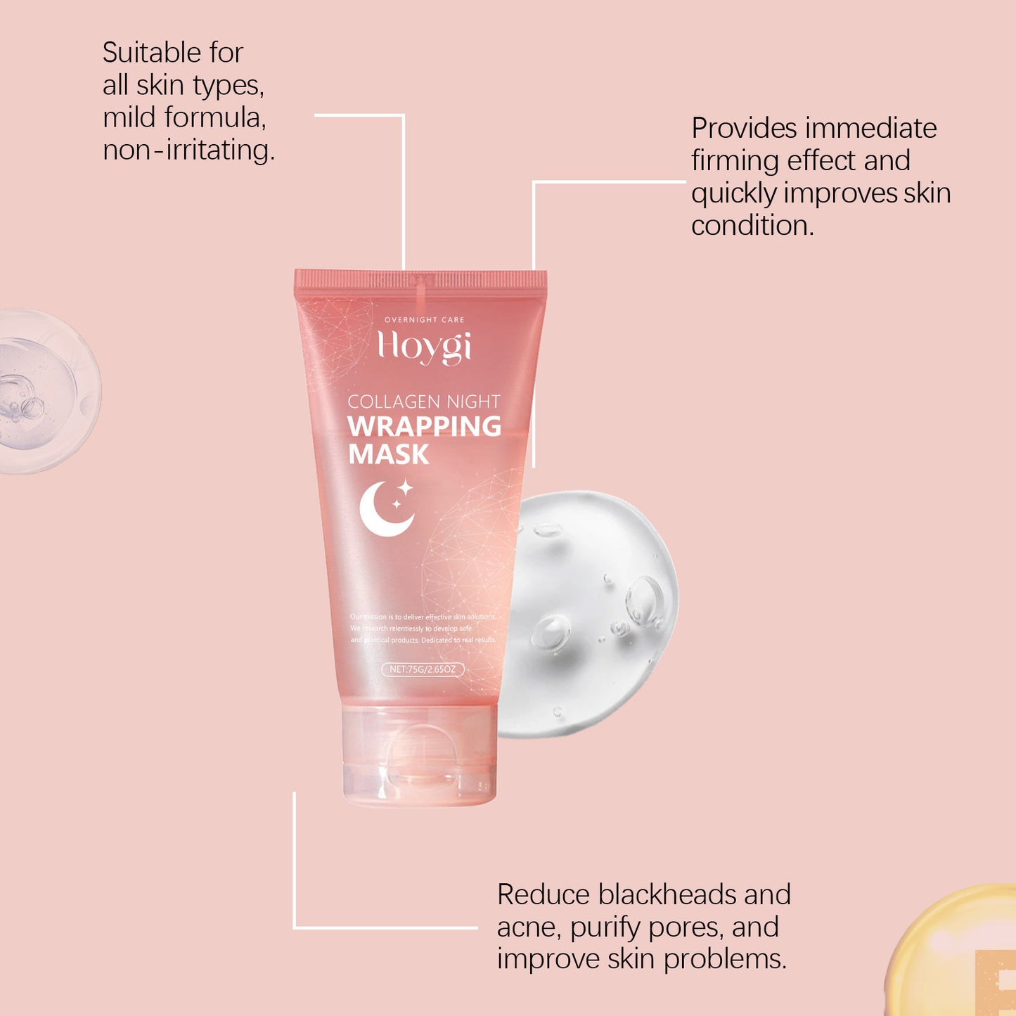 Collagen Peel-off Mask with Brush for Hydrating Skincare