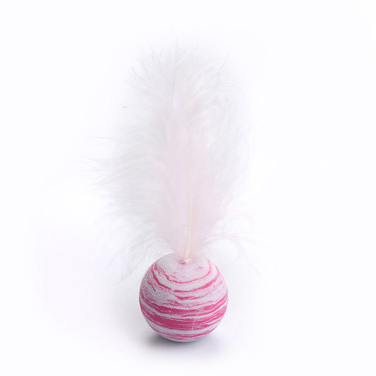 Toy balls with feathers