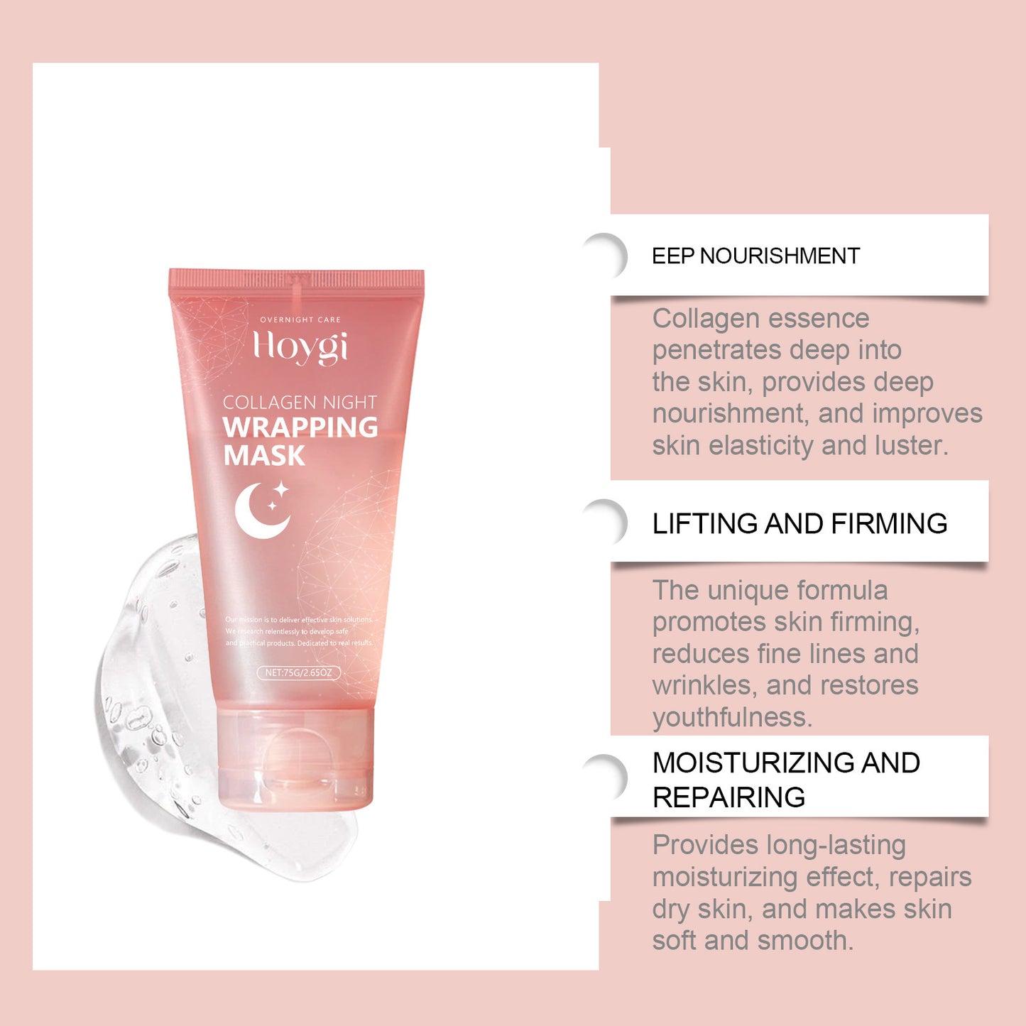 Collagen Peel-off Mask with Brush for Hydrating Skincare