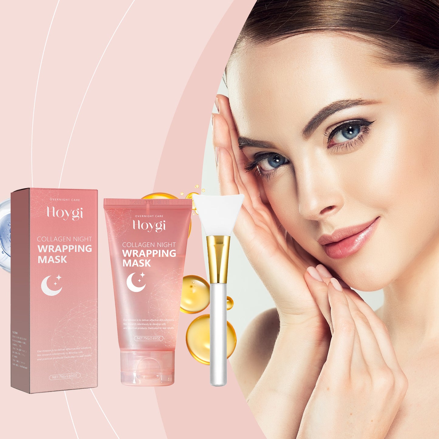 Collagen Peel-off Mask with Brush for Hydrating Skincare