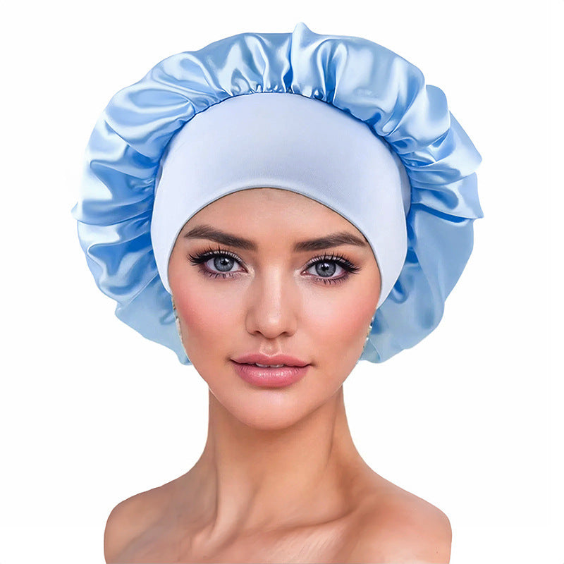 Elegant Satin Wide-Brimmed Nightcap