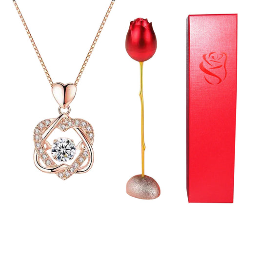 Heart-shaped Crystal Diamond Pendant Necklace