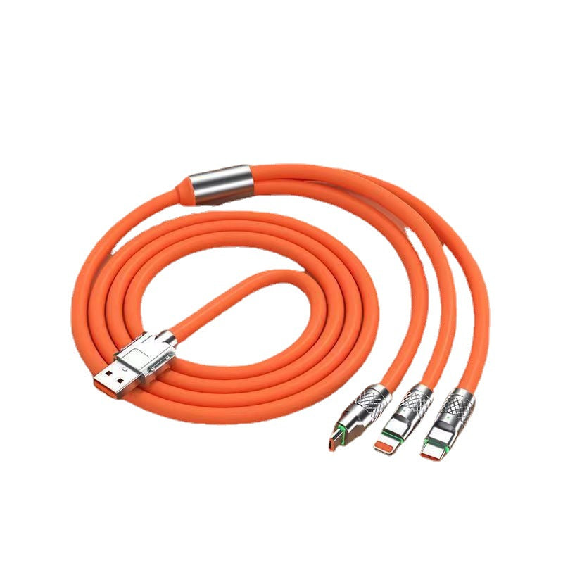 Three-in-one fast charging data line