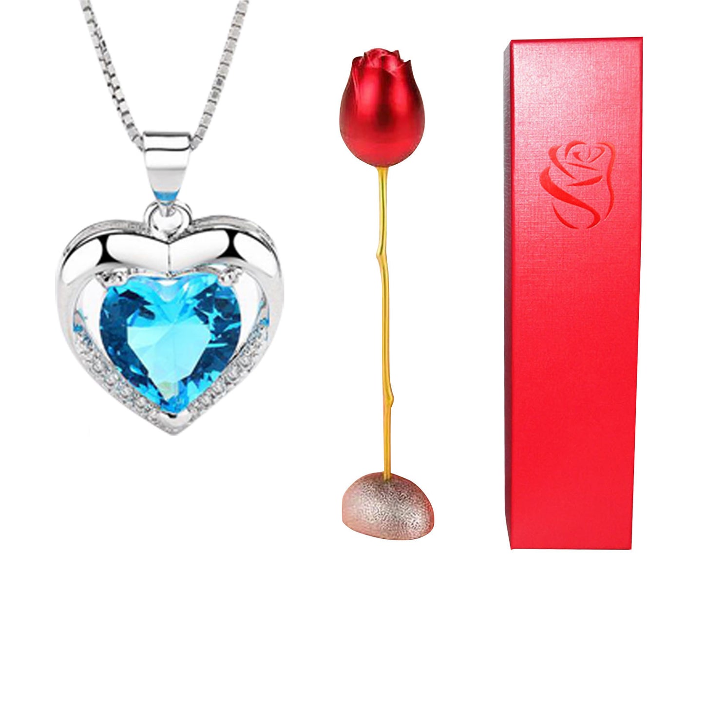 Heart-shaped Crystal Diamond Pendant Necklace