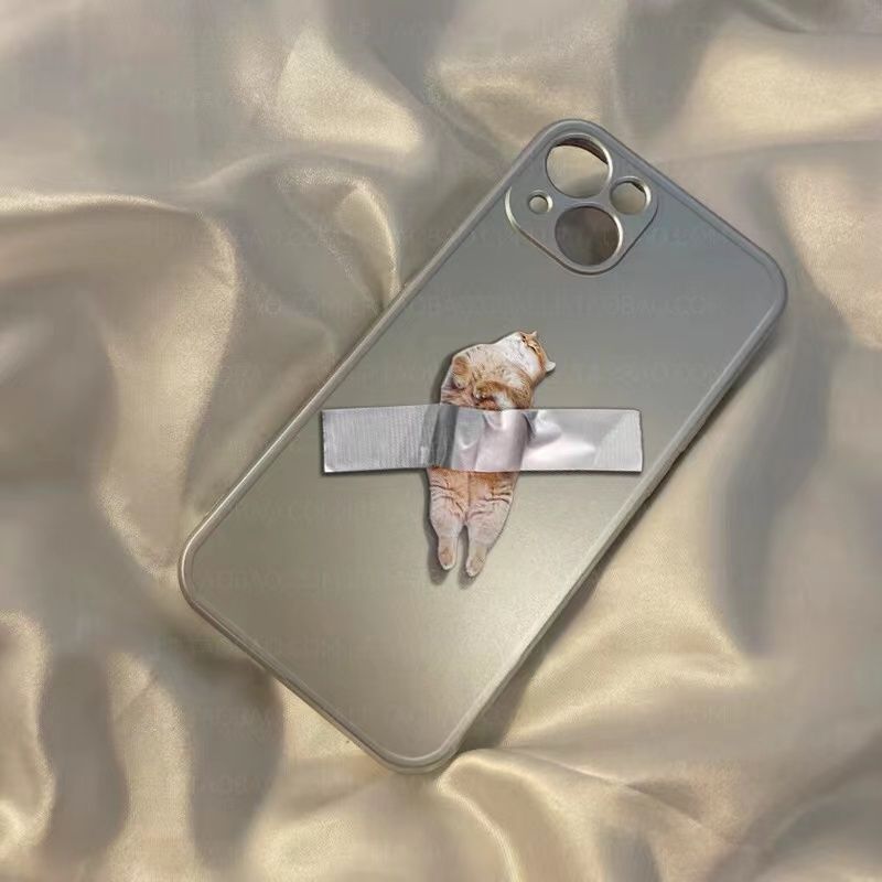 Adhesive cat-shaped iPhone case