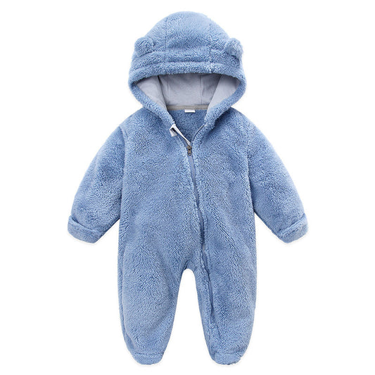 Candy-Colored Hooded Baby Jumpsuit