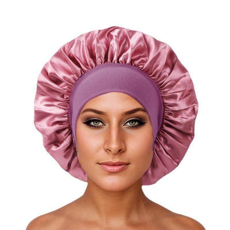 Elegant Satin Wide-Brimmed Nightcap