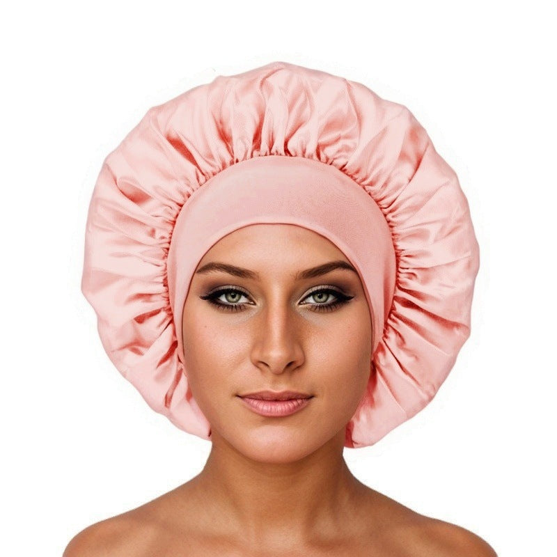 Elegant Satin Wide-Brimmed Nightcap