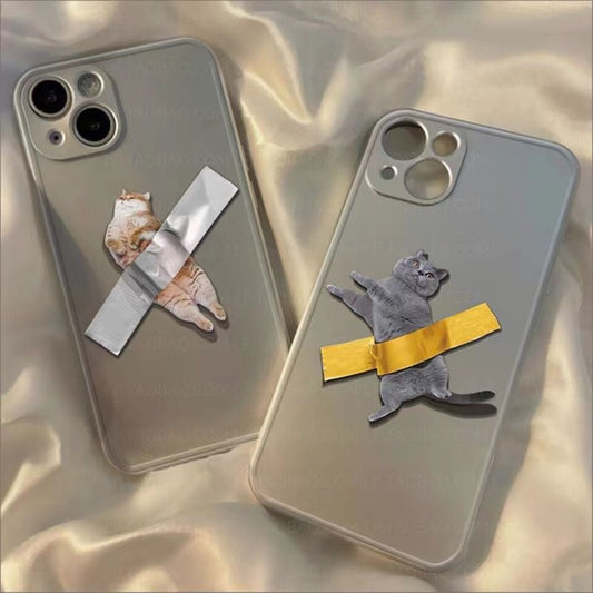 Adhesive cat-shaped iPhone case