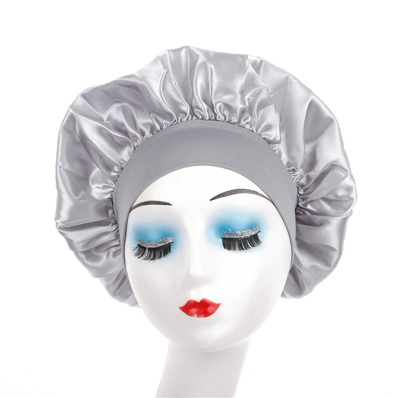 Elegant Satin Wide-Brimmed Nightcap