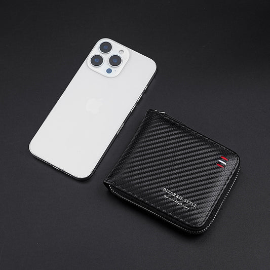 Carbon Fiber Pattern PU Organizer Wallet