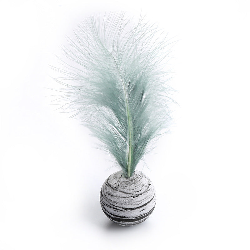 Toy balls with feathers