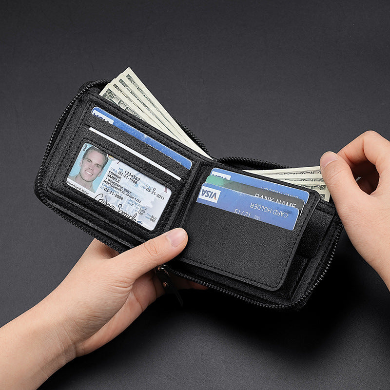 Carbon Fiber Pattern PU Organizer Wallet