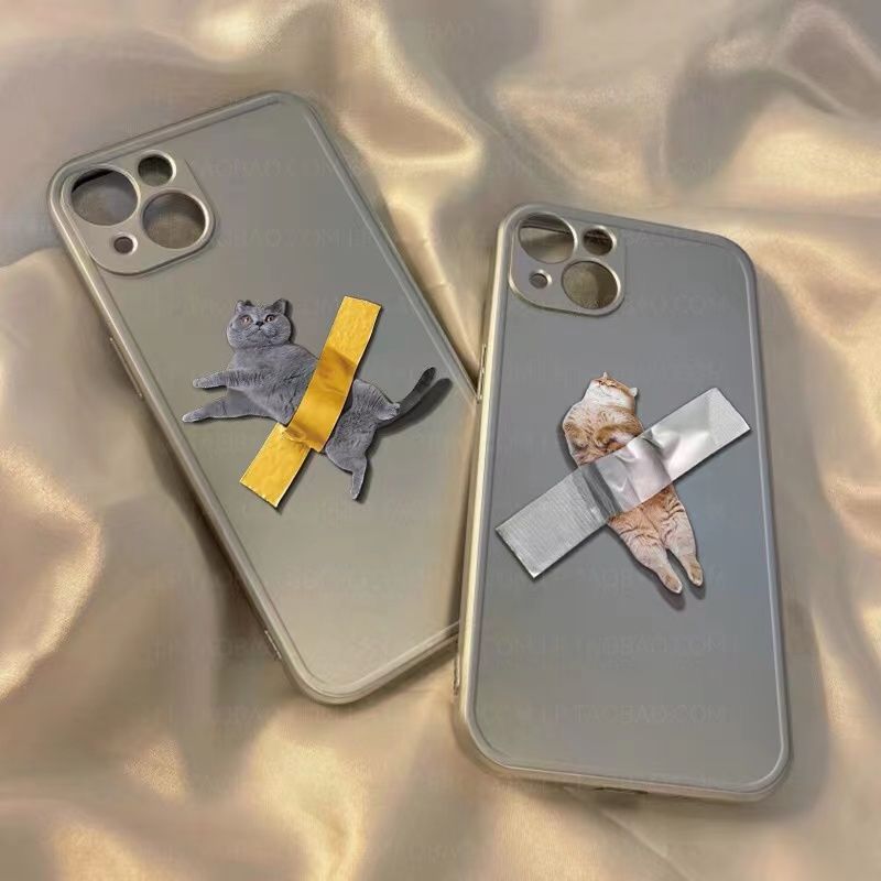 Adhesive cat-shaped iPhone case