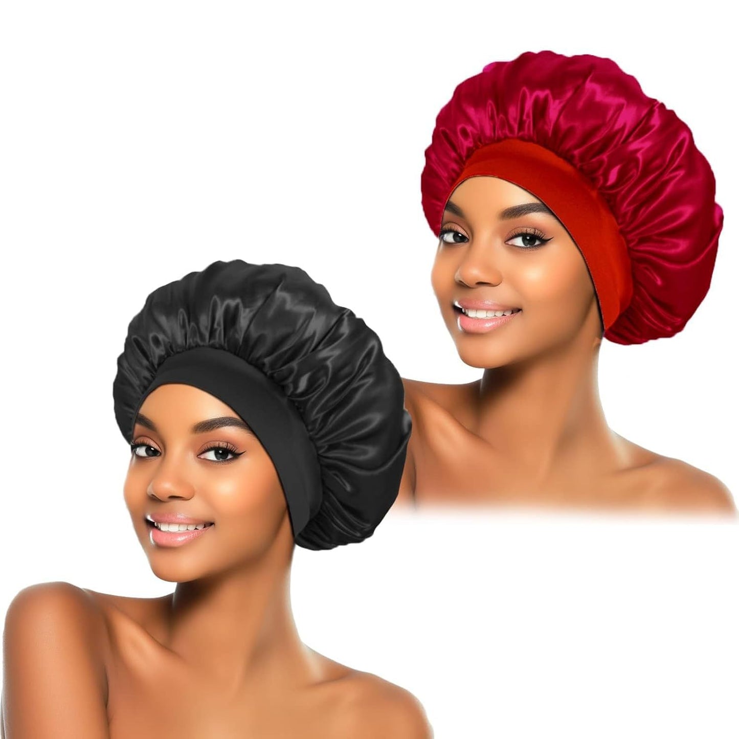 Elegant Satin Wide-Brimmed Nightcap
