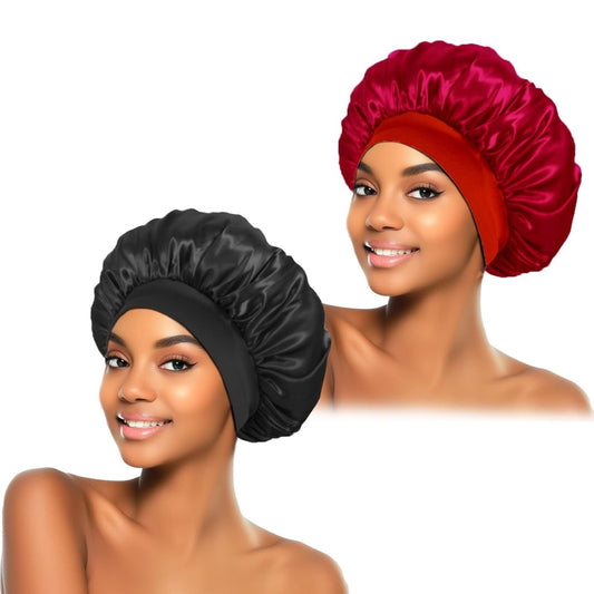 Elegant Satin Wide-Brimmed Nightcap