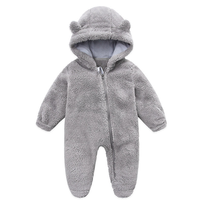 Candy-Colored Hooded Baby Jumpsuit