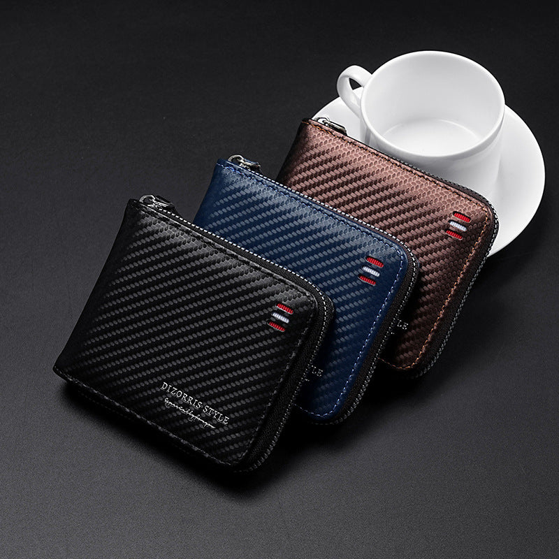 Carbon Fiber Pattern PU Organizer Wallet