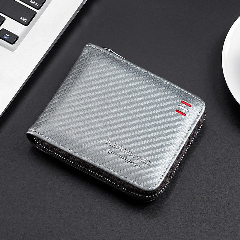 Carbon Fiber Pattern PU Organizer Wallet