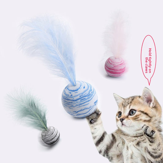 Toy balls with feathers