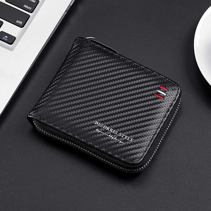 Carbon Fiber Pattern PU Organizer Wallet