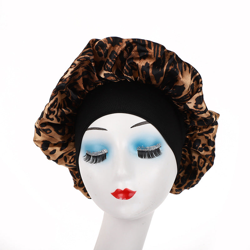 Elegant Satin Wide-Brimmed Nightcap