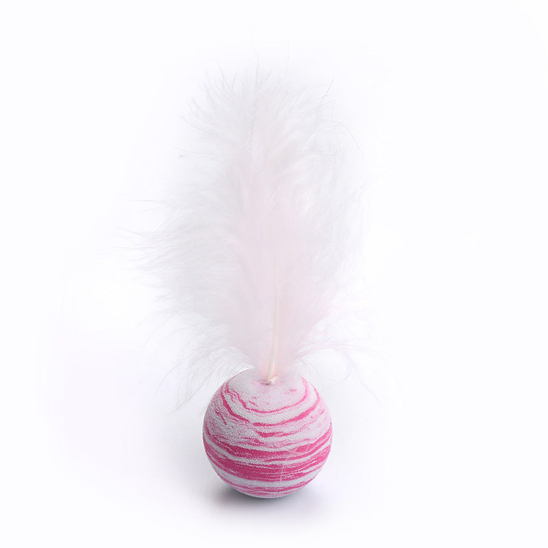 Toy balls with feathers