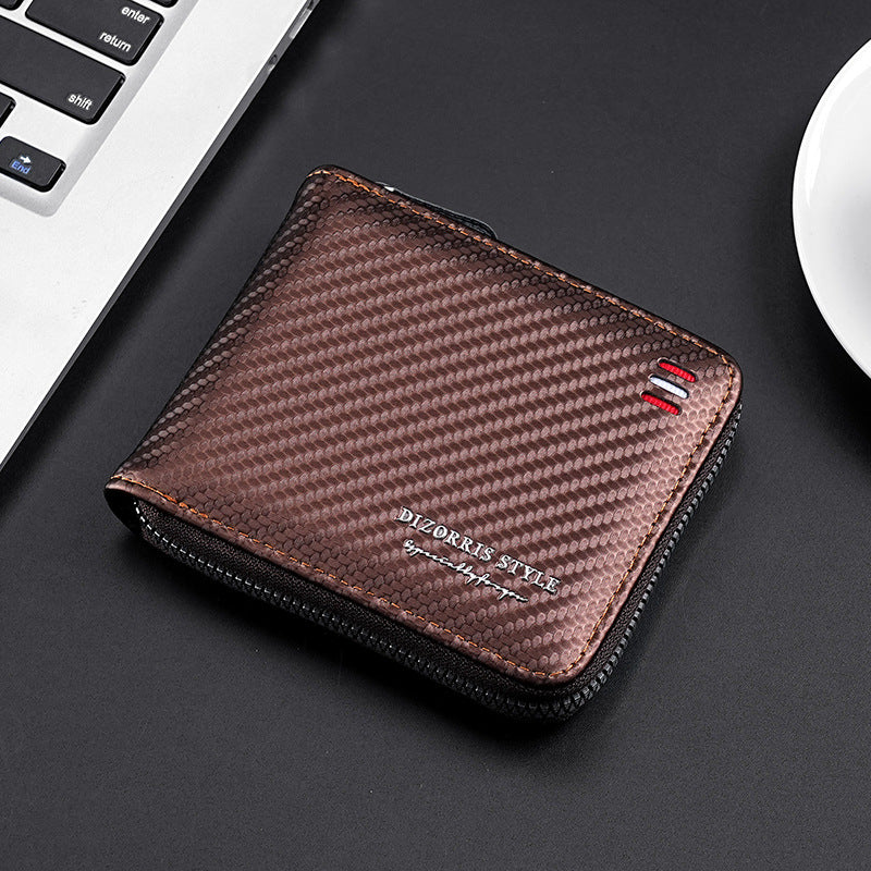 Carbon Fiber Pattern PU Organizer Wallet