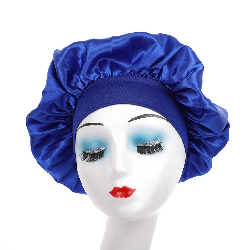 Elegant Satin Wide-Brimmed Nightcap