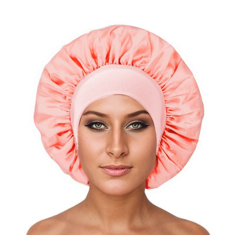 Elegant Satin Wide-Brimmed Nightcap