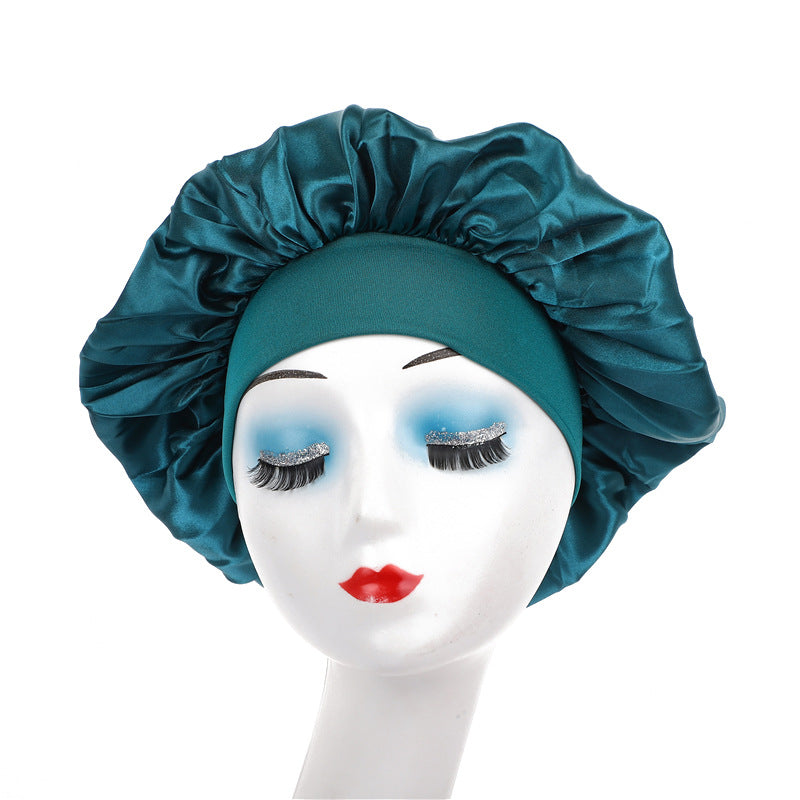 Elegant Satin Wide-Brimmed Nightcap