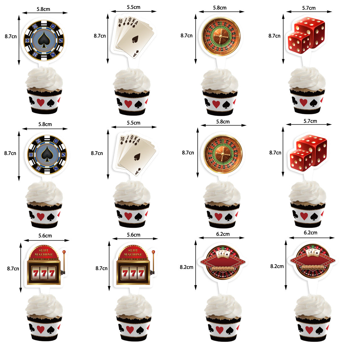Poker Casino Theme Birthday Theme Flag Pull Spiral Charm Cake Card Birthday Party Decoration Arrangement