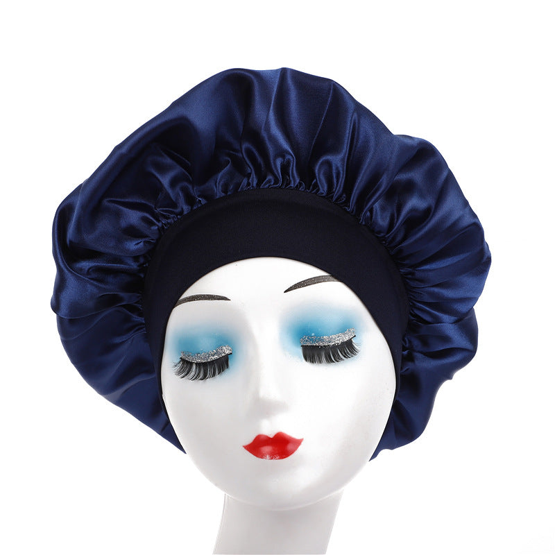 Elegant Satin Wide-Brimmed Nightcap